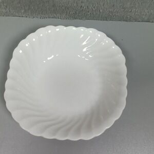 Johnson Bros Snowhite Regency White Swirl Scalloped Ironstone Bowl 6.25 Inch